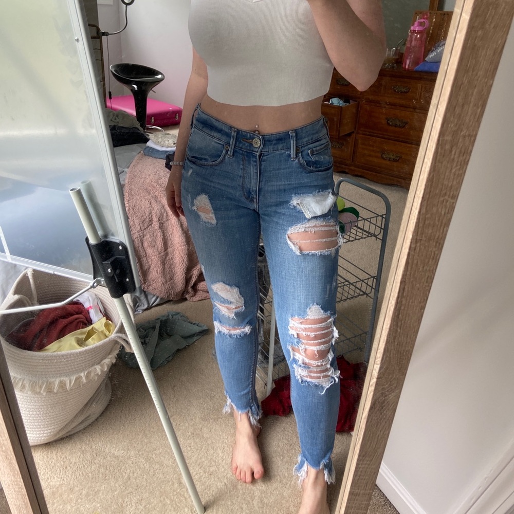 Distressed jeans